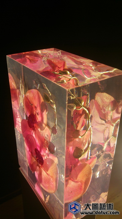 花与冰—鲜花琥珀 透明实体雕塑