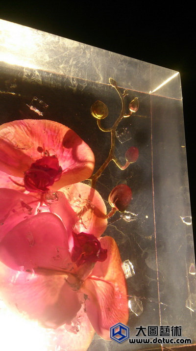 花与冰—鲜花琥珀 透明实体雕塑