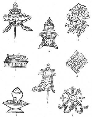 藏传佛教 八宝吉祥 藏族建筑 建筑装饰 传统图案