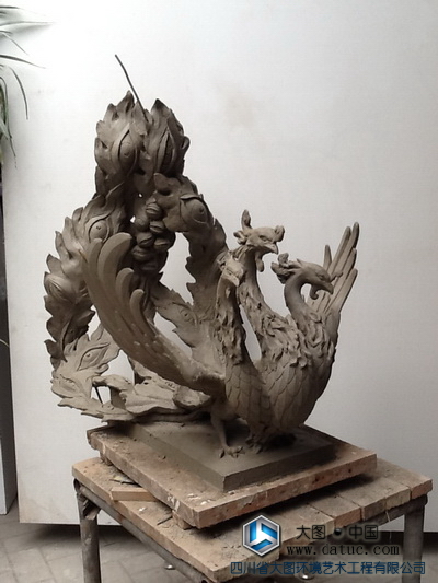 鵸余 山海经 / 三头六尾的鸟  山海经 民间传说 神话故事 神兽 动物雕塑 创作设计 