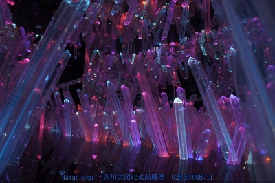 亚洲第一 40吨 大型透明水晶琉璃雕塑 大型水晶簇 水晶柱深林 - 四川雕塑设计 四川雕塑 ...