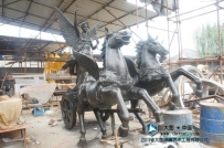 西安飞马人物铸铜雕塑